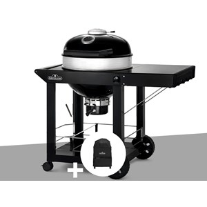 Barbecue à charbon kettle pro 57 cm sur chariot + housse de protection - napoleo