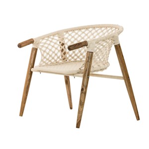 Ensemble salon de jardin bohème, 2 fauteuils en macramé + table basse - jardilin