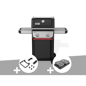 Barbecue à gaz spirit e-210 + set d'accessoires clipsables weber works + kit de