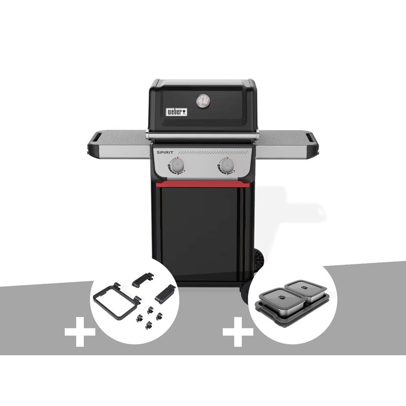 Weber - Barbecue à gaz spirit e-210 + set d'accessoires clipsables weber works + kit de