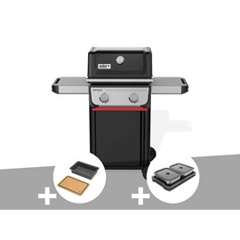 Barbecue à gaz spirit e-210 + bac et planche à découper weber works + kit de pré