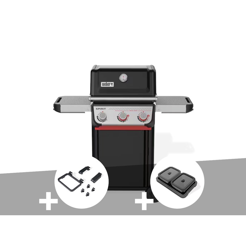 Weber - Barbecue à gaz spirit e-325 + set d'accessoires clipsables weber works + kit de