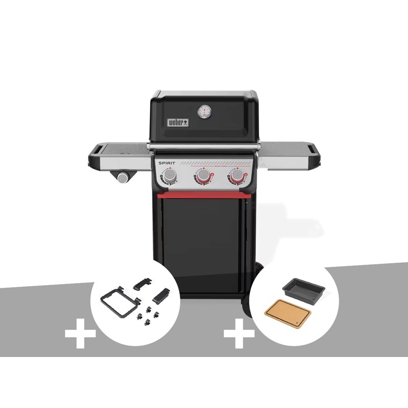 Weber - Barbecue à gaz spirit e-335 + set d'accessoires clipsables weber works + bac et