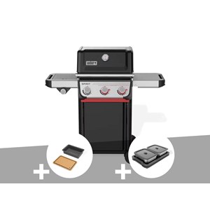 Barbecue à gaz spirit e-335 + bac et planche à découper weber works + kit de pré