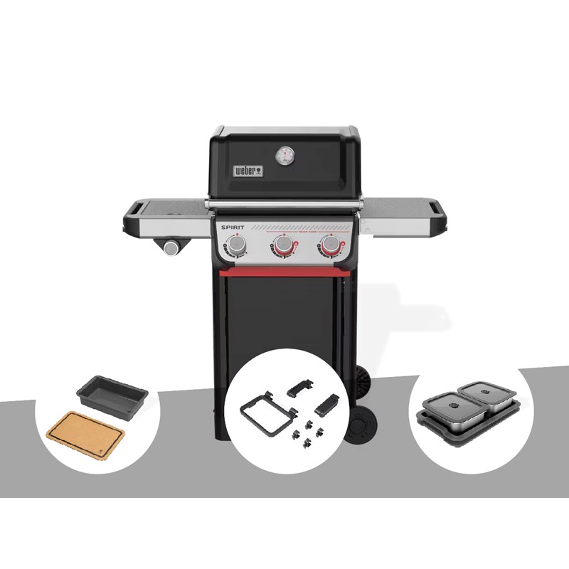 Weber - Barbecue à gaz spirit e-335 + set d'accessoires clipsables weber works + bac et