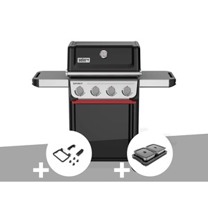 Barbecue à gaz spirit e-410 + set d'accessoires clipsables weber works + kit de