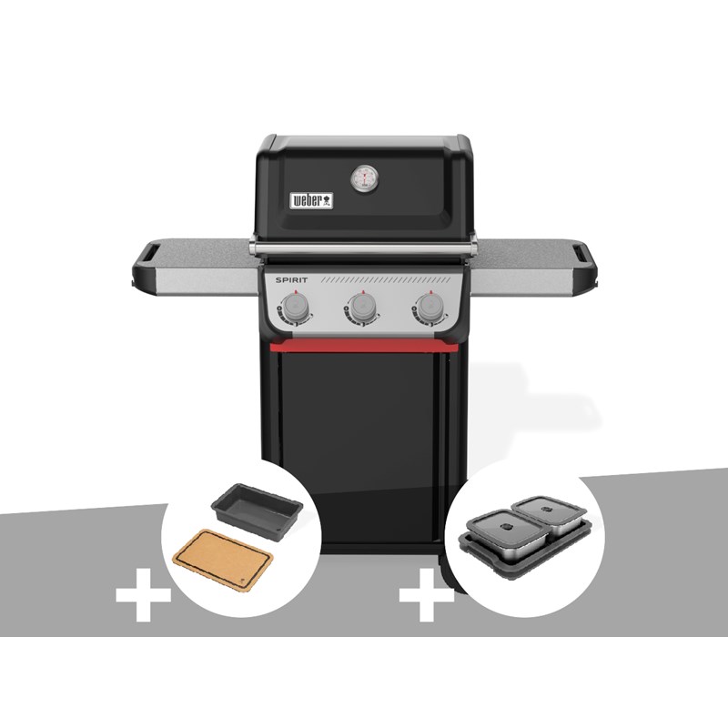 Weber - Barbecue à gaz spirit e-310 + bac et planche à découper + kit de préparation et