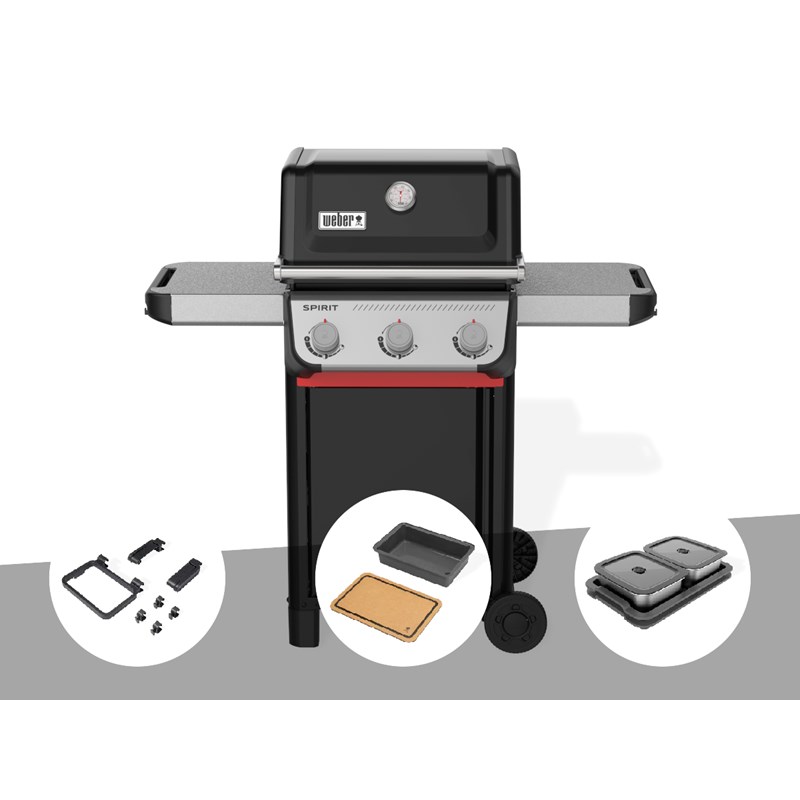 Weber - Barbecue à gaz spirit e-310 + set d'accessoires clipsables + bac et planche à dé