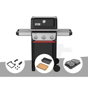 Barbecue à gaz spirit e-310 + set d'accessoires clipsables + bac et planche à dé