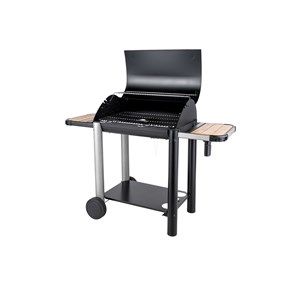 Barbecue charbon vulcano 3000 + gant de protection + malette 8 accessoires inox