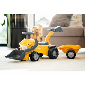 Porteur chantier marcel avec pelle frontal, excavatrice et remorque 1 à 3 ans -