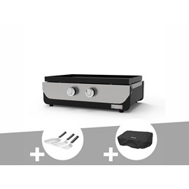 Plancha original gaz 260 duo + kit 3 spatules + housse de protection - le marqui