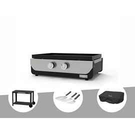 Plancha original gaz 260 duo + desserte + kit 3 spatules + housse de protection