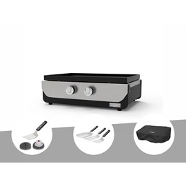 Plancha original gaz 260 duo + kit 3 spatules + kit de nettoyage + housse de pro