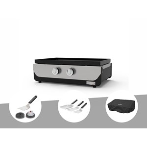 Plancha original gaz 260 duo + kit 3 spatules + kit de nettoyage + housse de pro