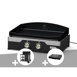 Plancha électrique allure 260 duo 60 x 40 cm + desserte + couvercle - le marquie