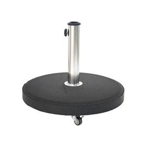Pied de parasol rond 4 roues terlando 25 kg béton et acier inoxydable - hespérid