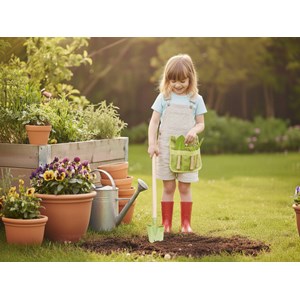 Pack petit jardinier - ceinture avec 3 outils + pelle bois et métal- esschert de