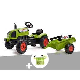 Tracteur enfant claas arion 410 avec remorque 2 à 5 ans + ceinture avec outils d