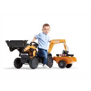 Tractopelle enfant case ce avec remorque + excavatrice 2 à 5 ans + ceinture avec