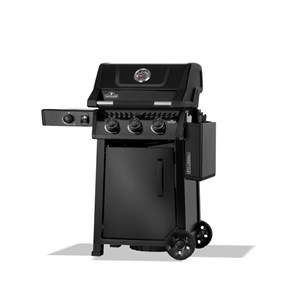 Barbecue gaz freestyle noir 3 brûleurs et 1 réchaud latéral, avec porte et brûle