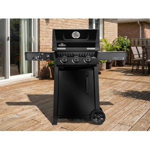 Barbecue gaz freestyle 365 noir pro 3 brûleurs + 1 bruleur sizzle zone avec port