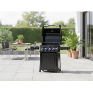 Barbecue gaz freestyle 425 noir pro 4 brûleurs + 1 sizzle zone, avec porte et br