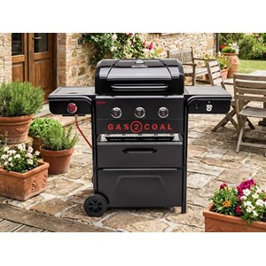 Barbecue hybride gaz et charbon gas2coal special edition - 3 brûleurs - char-bro