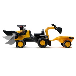 Porteur enfant tractopelle jcb roues silencieuses, excavatrice et remorque 1 à 3