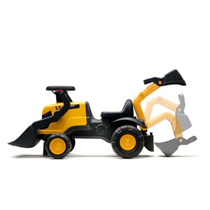 Porteur enfant tractopelle jcb roues silencieuses, excavatrice et remorque 1 à 3