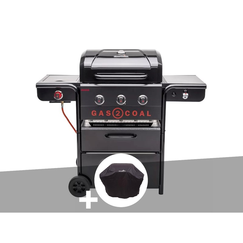 Char-broil - Barbecue hybride gaz et charbon gas2coal special edition - 3 brûleurs + housse d