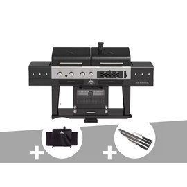Barbecue hybride memphis ultimate version 2,0 + housse de protection + set de 4
