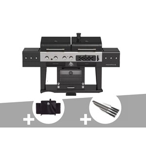 Barbecue hybride memphis ultimate version 2,0 + housse de protection + set de 4