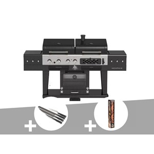 Barbecue hybride memphis ultimate version 2,0 + set de 4 couteaux + papier bouch