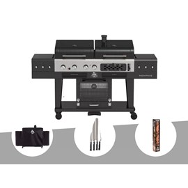 Barbecue hybride memphis ultimate version 2,0 + housse de protection + set de 4