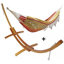 Set support bois avec hamac double franges chic
