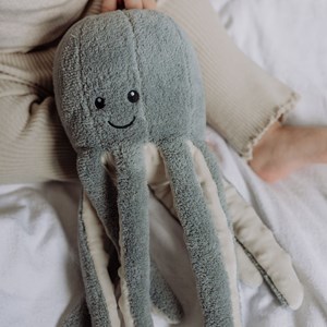 Peluche bruit blanc rechargeable olly la pieuvre grise
