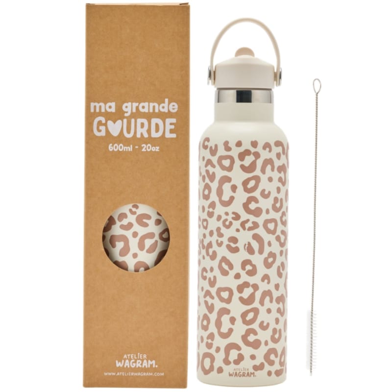 Atelier Wagram - Gourde isotherme léopard crème (600 ml)