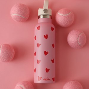 Gourde isotherme coeurs rouges (600 ml)