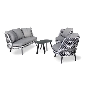 Salon de jardin 4 places en aluminium