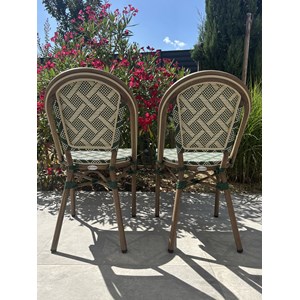 Lot de 2 fauteuils de jardin empilables en aluminium - vert