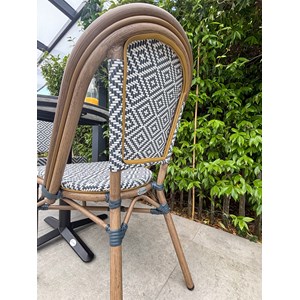 Ensemble repas de jardin 2 places en acier et plateau en hpl - bleu