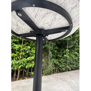 Ensemble repas de jardin 2 places en acier et plateau en hpl - vert