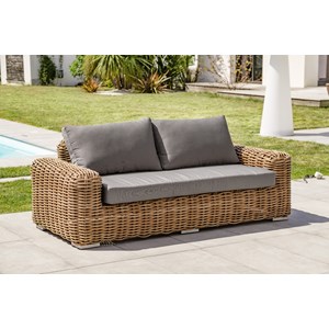 Canapé de jardin 2 places en résine tressée