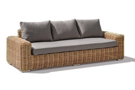 Canapé de jardin 3 places en résine tressée