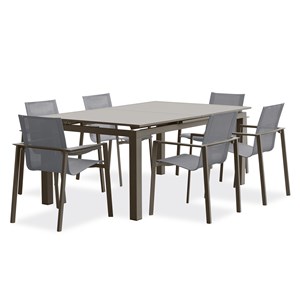 Ensemble repas de jardin 6 places en aluminium