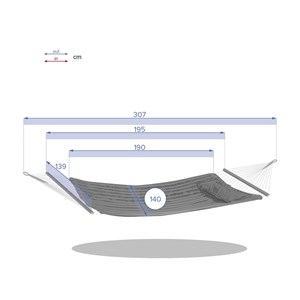 Toile de hamac matelassé bleu indigo akio - hespéride