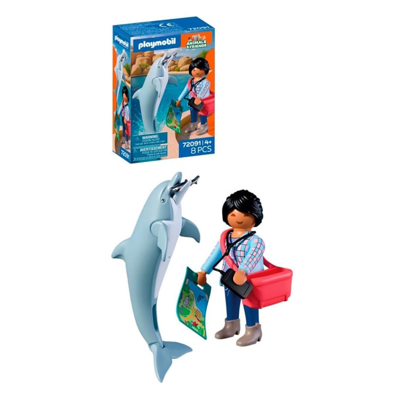 Zoo : dauphin et visiteur