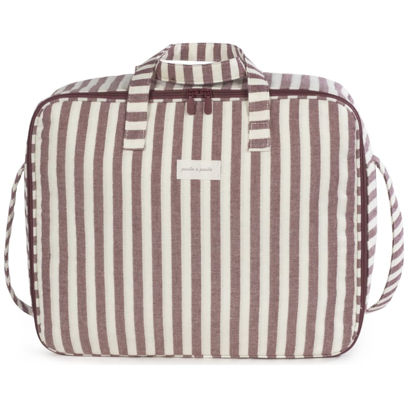 Valise de maternité cherry rayé