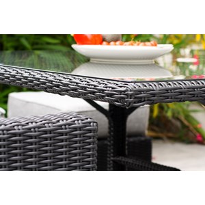 Ensemble repas encastrable 8 places en résine tresséee + housse